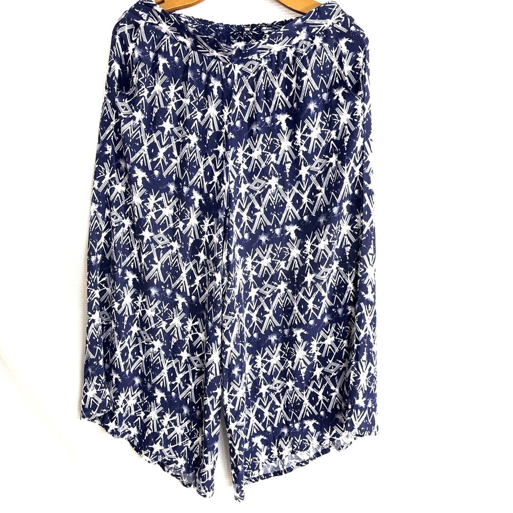 Mudd Women’s Pull On Wide Leg Pants - M - Y2K Blue Multicolored Flowy